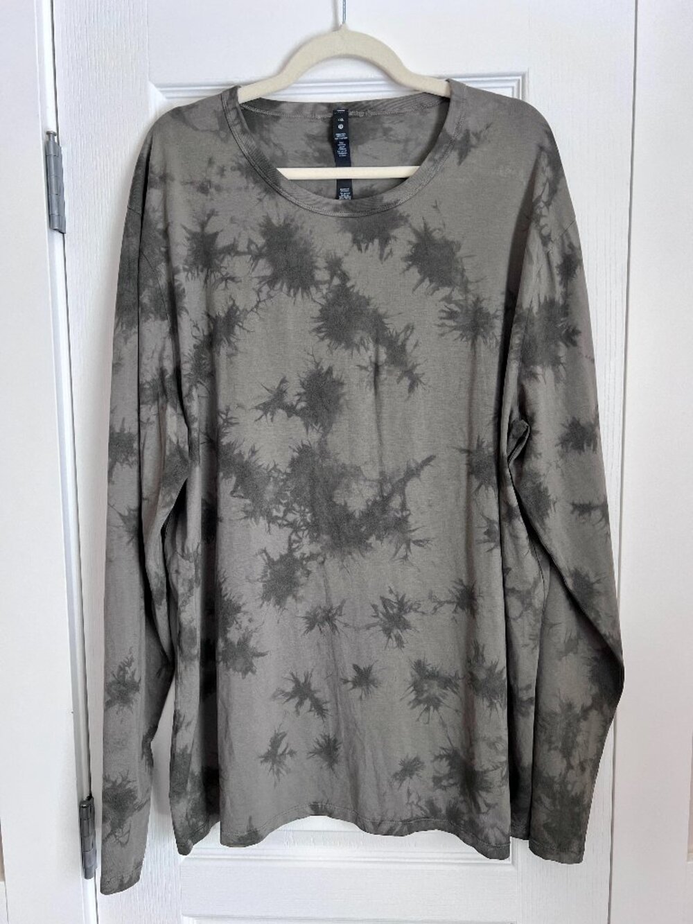 Lululemon The Fundamental Long Sleeve XXL Tie Dye New Tide Shibori Asphalt Grey